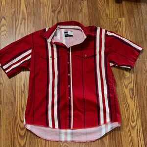 Vintage Wrangler Shirt Long Tail Cowboy Cut‎ Regular Western XL Striped